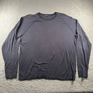 James Perse Sweater Mens 4 Navy Cotton Cashmere Crewneck Long Sleeve Lightweight